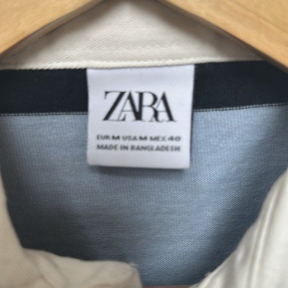 Zara Striped Long Sleeve Polo - Picture 3 of 4